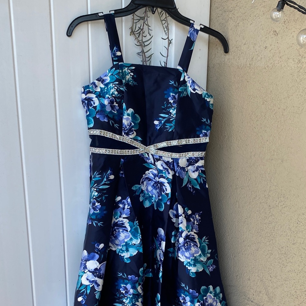 Speechless Navy Floral Kids Dress